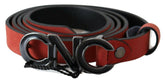 Costume National Red Black Leather Black Logo Buckle Blood Belt -   -  Costume National.